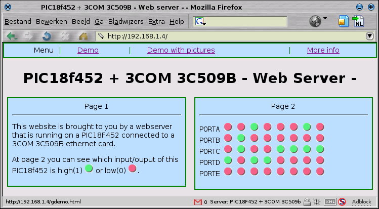 Mozilla FireFox Server PIC18f452